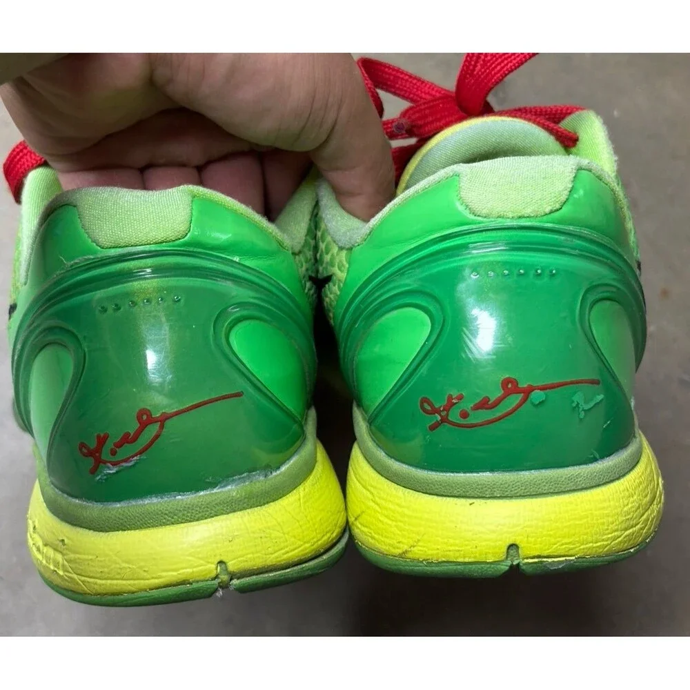 Nike Zoom Kobe 6 Grinch Low Green Basketball Shoes CW2190-300 Size 6.5 Youth